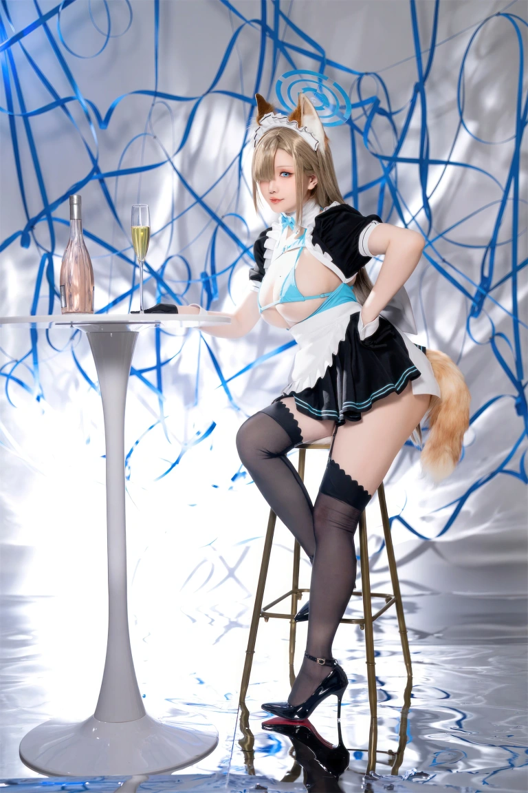 星之迟迟《2023年12月计划C 蔚蓝档案 一之濑明日奈同人女仆》主题写真：91张全套美图