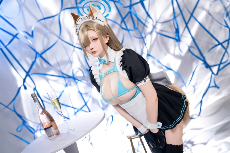 星之迟迟《2023年12月计划C 蔚蓝档案 一之濑明日奈同人女仆》主题写真：91张全套美图