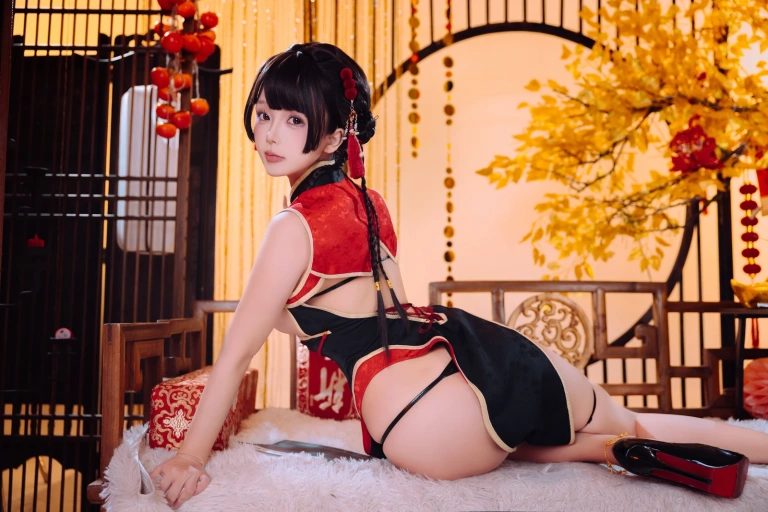 日奈娇(椎名莜)《新年限定旗袍》主题写真：61张全套美图