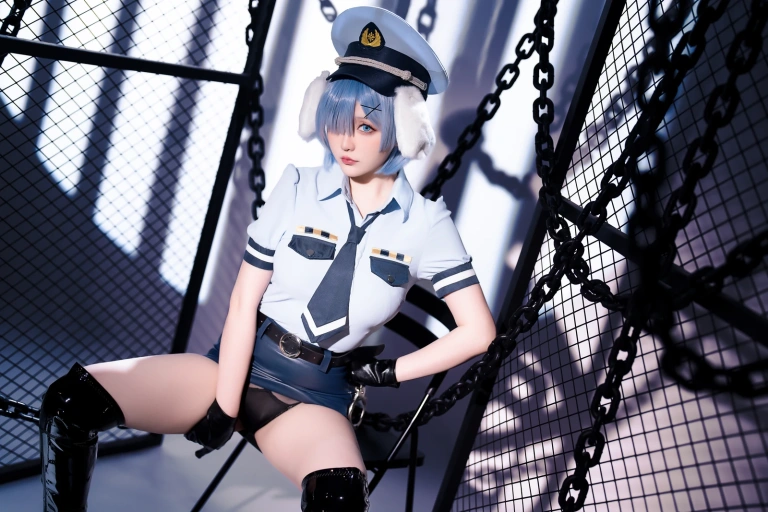 星之迟迟《2024年02月计划C RE：0 蕾姆 狗耳警官》主题写真：101张全套美图，含1个视频