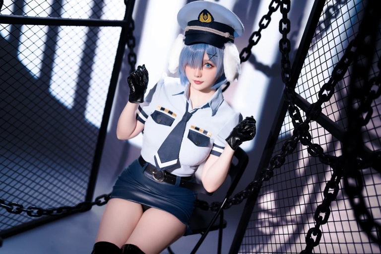 星之迟迟《2024年02月计划C RE：0 蕾姆 狗耳警官》主题写真：101张全套美图，含1个视频