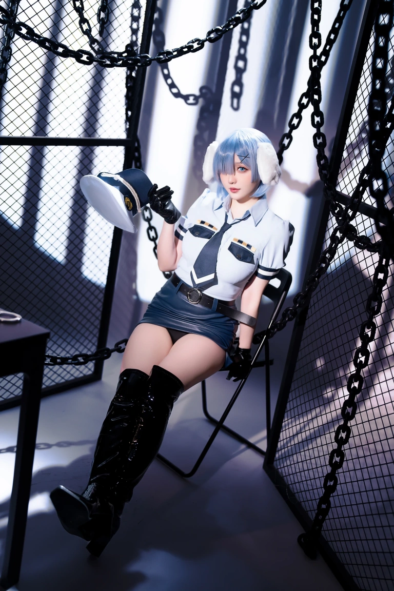 星之迟迟《2024年02月计划C RE：0 蕾姆 狗耳警官》主题写真：101张全套美图，含1个视频