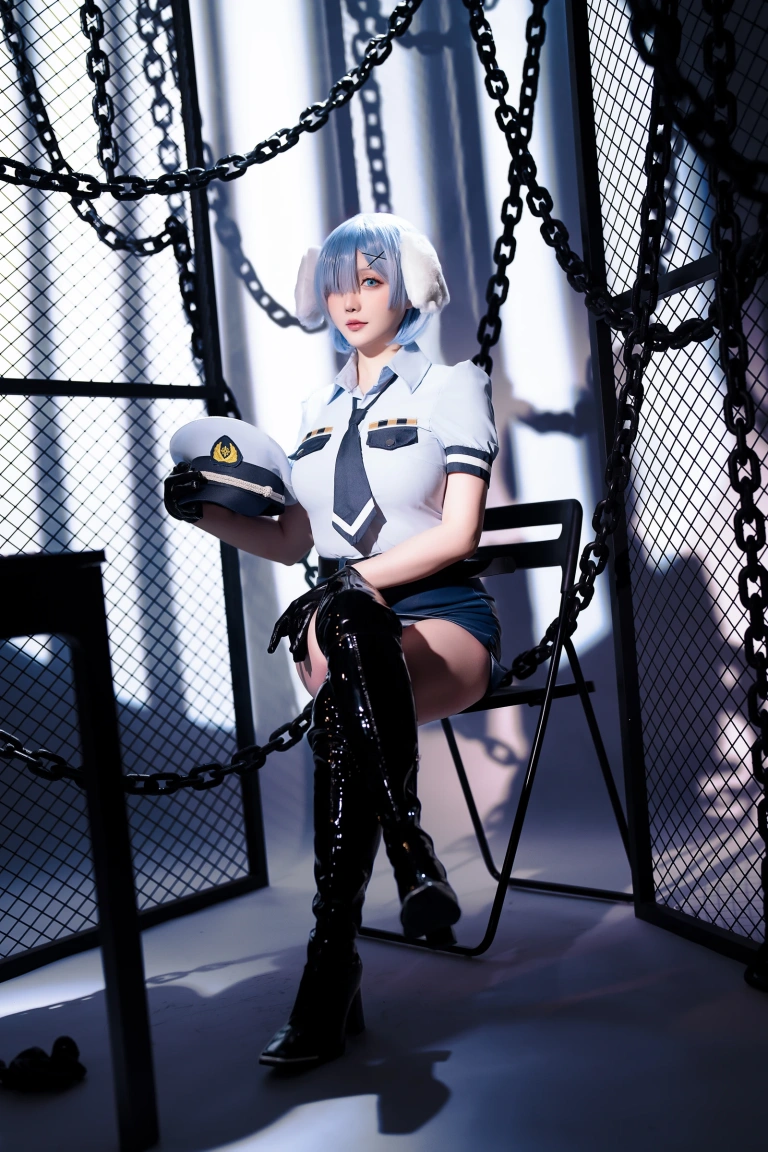 星之迟迟《2024年02月计划C RE：0 蕾姆 狗耳警官》主题写真：101张全套美图，含1个视频