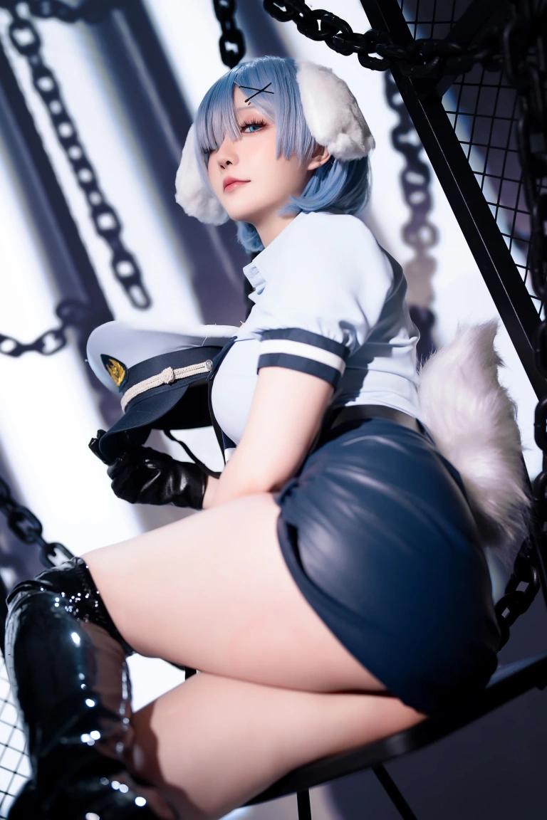 星之迟迟《2024年02月计划C RE：0 蕾姆 狗耳警官》主题写真：101张全套美图，含1个视频