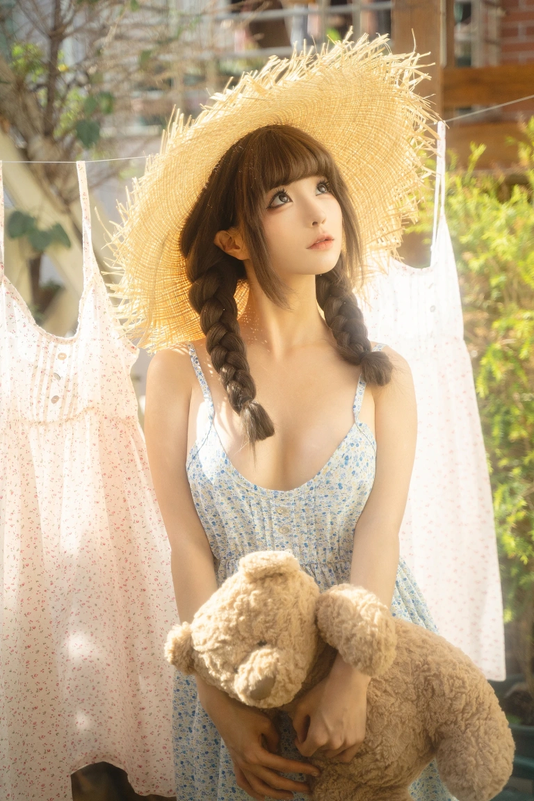 蠢沫沫《晾衣服》主题写真：88张全套美图