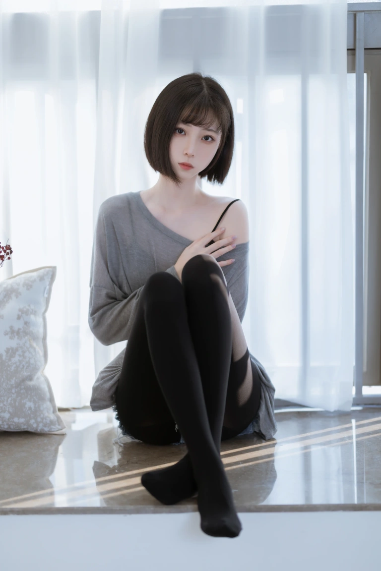 许岚《半透毛衣》主题写真：40张全套美图