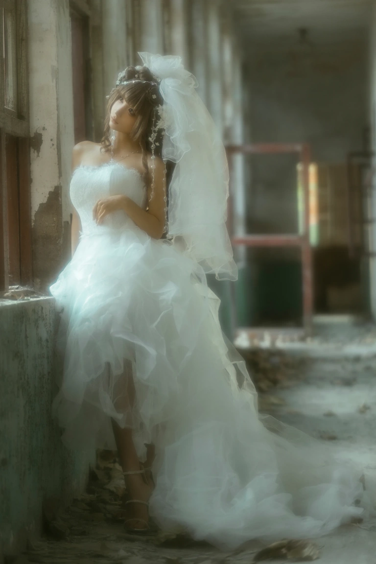 蠢沫沫《二月T3订阅《婚纱》主题写真：61张全套美图