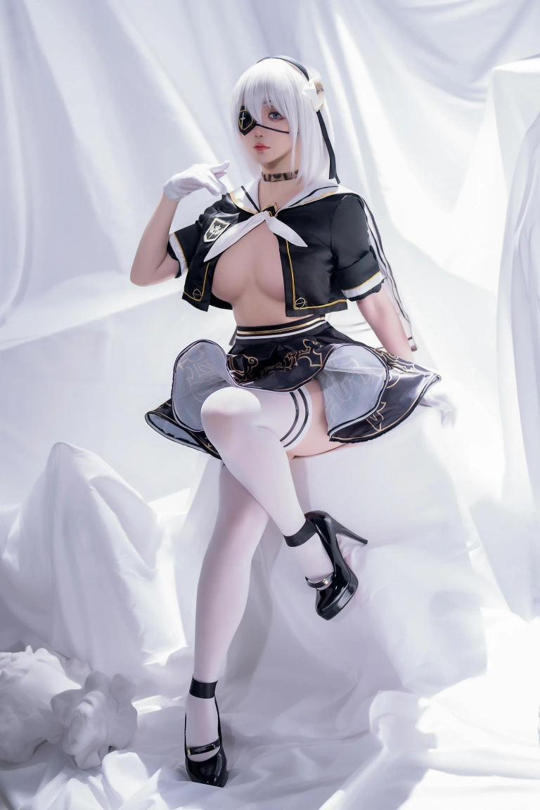 星之迟迟《2025年02月计划C 尼尔同人 2B学生服》主题写真：29张全套美图