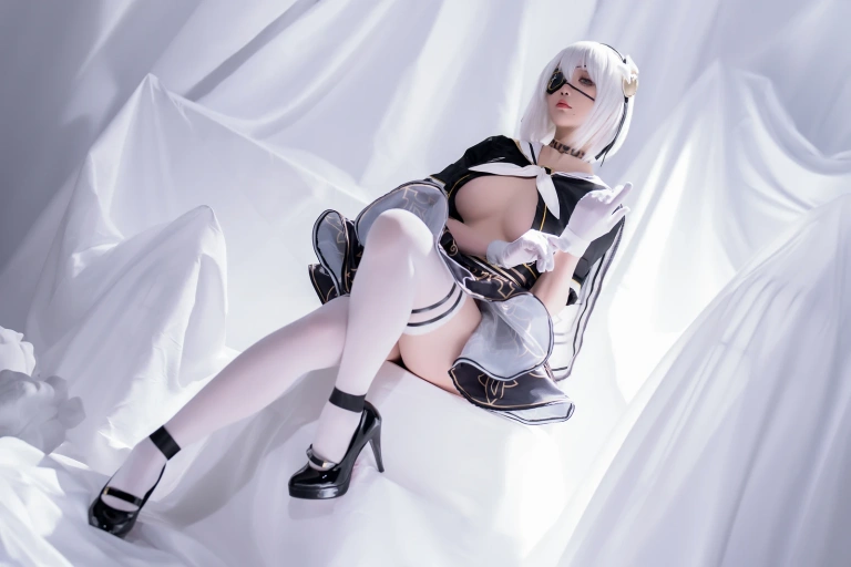 星之迟迟《2025年02月计划C 尼尔同人 2B学生服》主题写真：29张全套美图