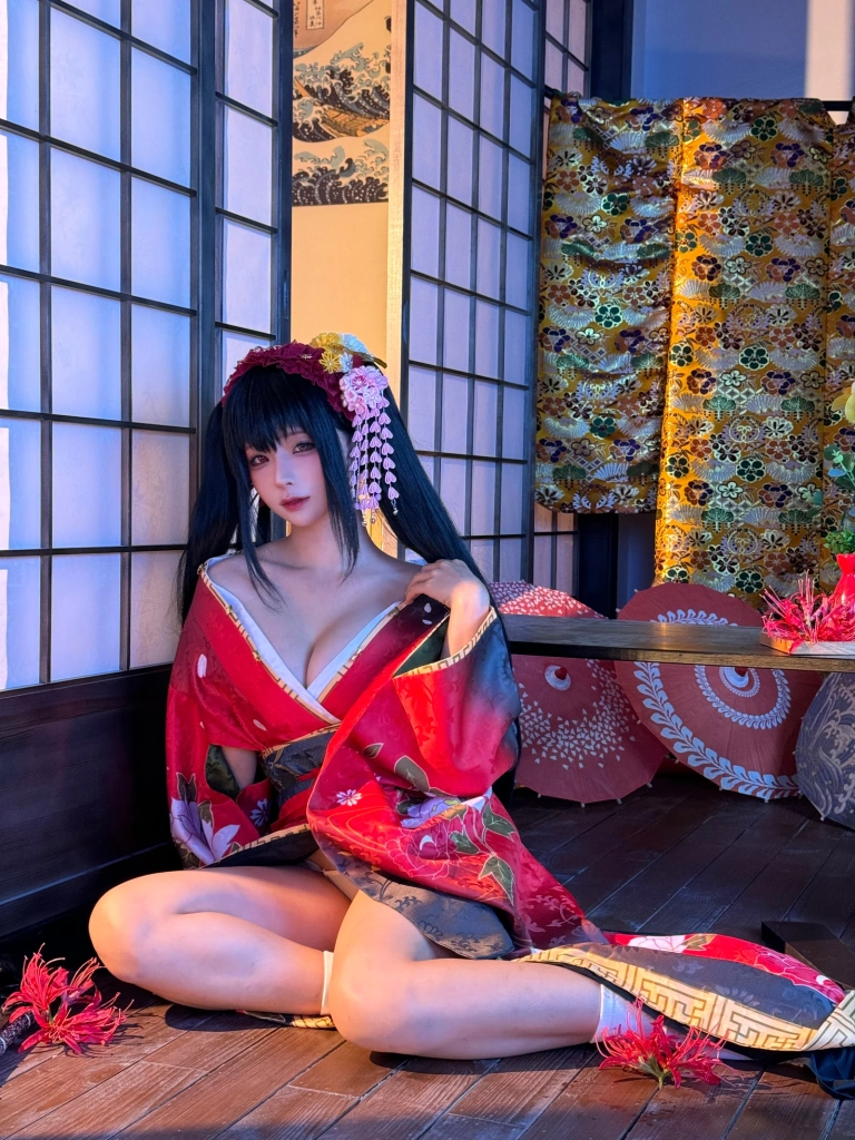 蠢沫沫《狂三和服cos》主题写真：261张全套美图，含9个视频