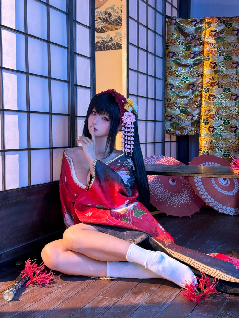 蠢沫沫《狂三和服cos》主题写真：261张全套美图，含9个视频