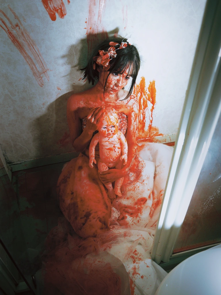 蠢沫沫《血婚纱》主题写真：11张全套美图