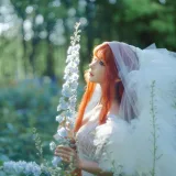 蠢沫沫《花丛婚纱》主题写真：67张全套美图