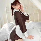 周叽是可爱兔兔《眼镜女仆》主题写真：36张全套美图，含3个视频