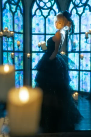 蠢沫沫《叫兽 黑婚纱》主题写真：37张全套美图，含1个视频