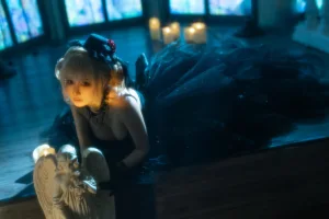 蠢沫沫《叫兽 黑婚纱》主题写真：37张全套美图，含1个视频