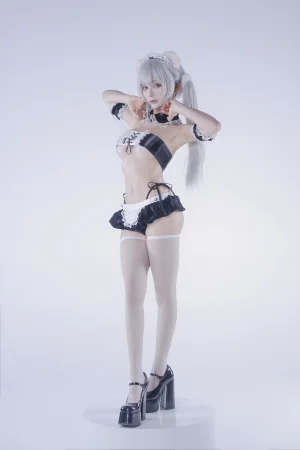 蠢沫沫《白发粉猫》主题写真：22张全套美图