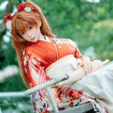 蠢沫沫《EVA 明日香 和服》主题写真：30张全套美图