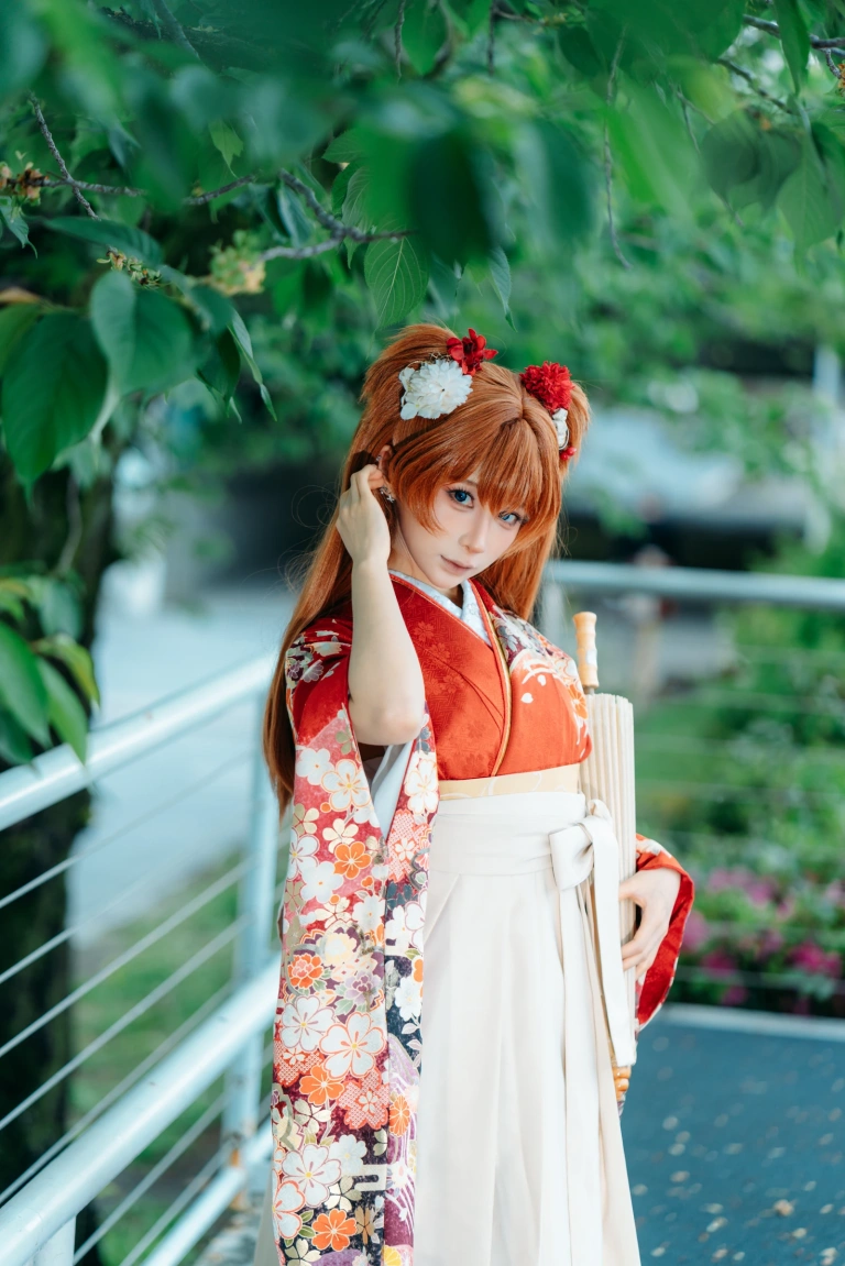 蠢沫沫《EVA 明日香 和服》主题写真：30张全套美图