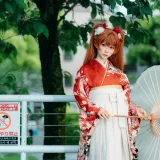 蠢沫沫《EVA 明日香 和服》主题写真：30张全套美图