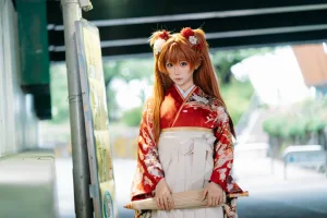 蠢沫沫《EVA 明日香 和服》主题写真：30张全套美图