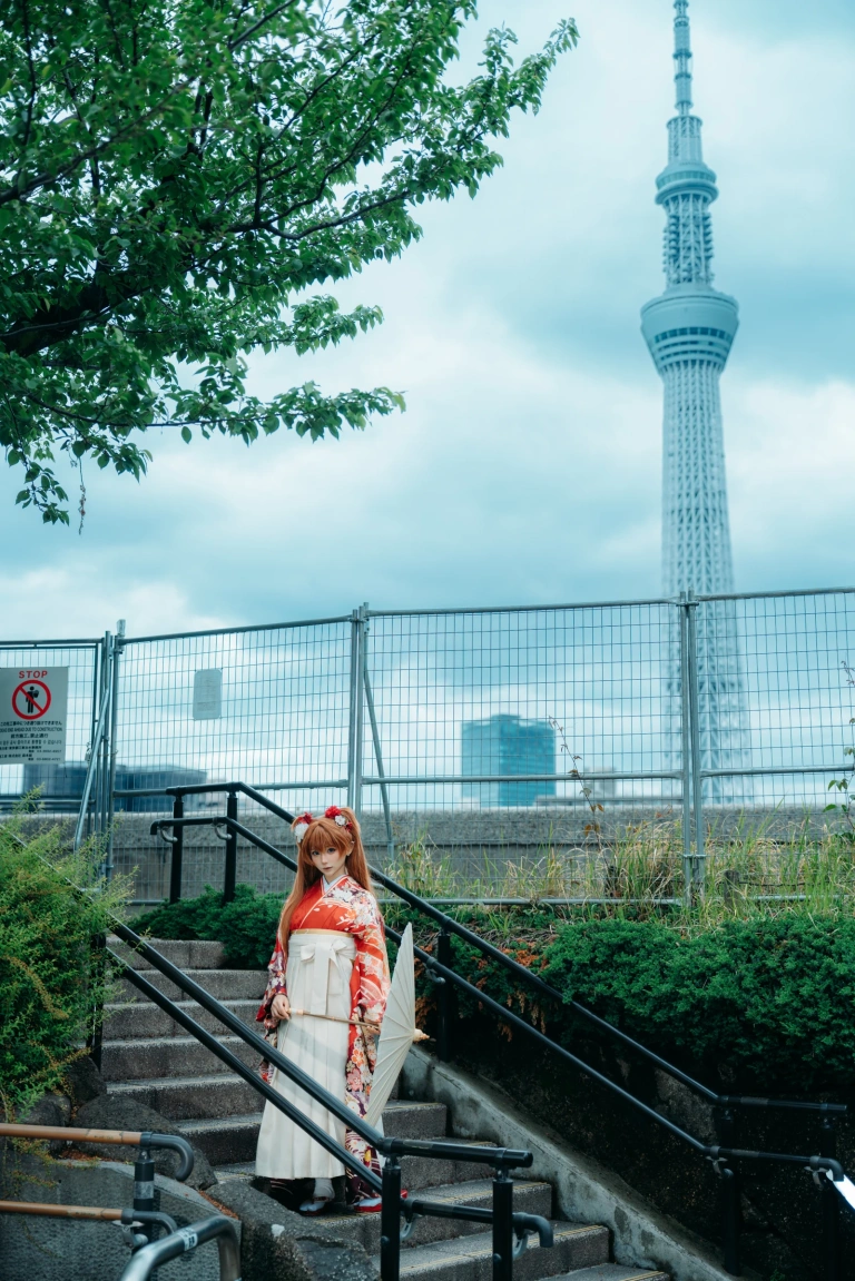 蠢沫沫《EVA 明日香 和服》主题写真：30张全套美图