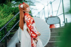 蠢沫沫《EVA 明日香 和服》主题写真：30张全套美图