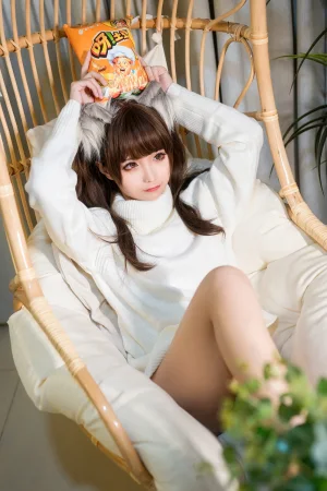 蠢沫沫《白毛衣》主题写真：45张全套美图