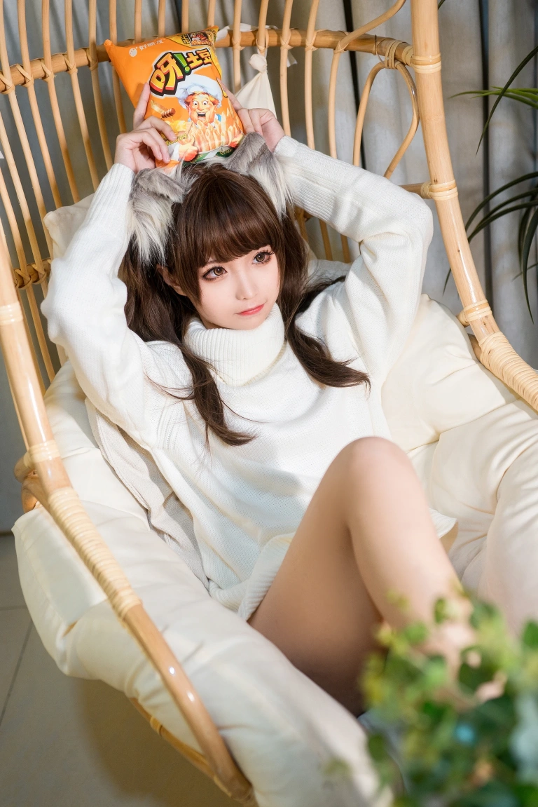 蠢沫沫《白毛衣》主题写真：45张全套美图