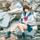 蠢沫沫《天台jk》主题写真：40张全套美图