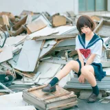 蠢沫沫《天台jk》主题写真：40张全套美图