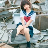 蠢沫沫《天台jk》主题写真：40张全套美图