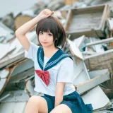 蠢沫沫《天台jk》主题写真：40张全套美图