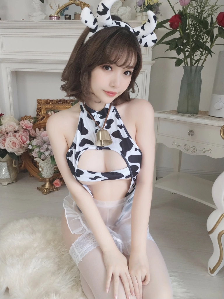 雯仔不讲道理《自拍奶牛》主题写真：41张全套美图