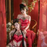 轩萧学姐&奶桃桃《NO.57 – 情趣肚兜》主题写真：23张全套美图，含1个视频