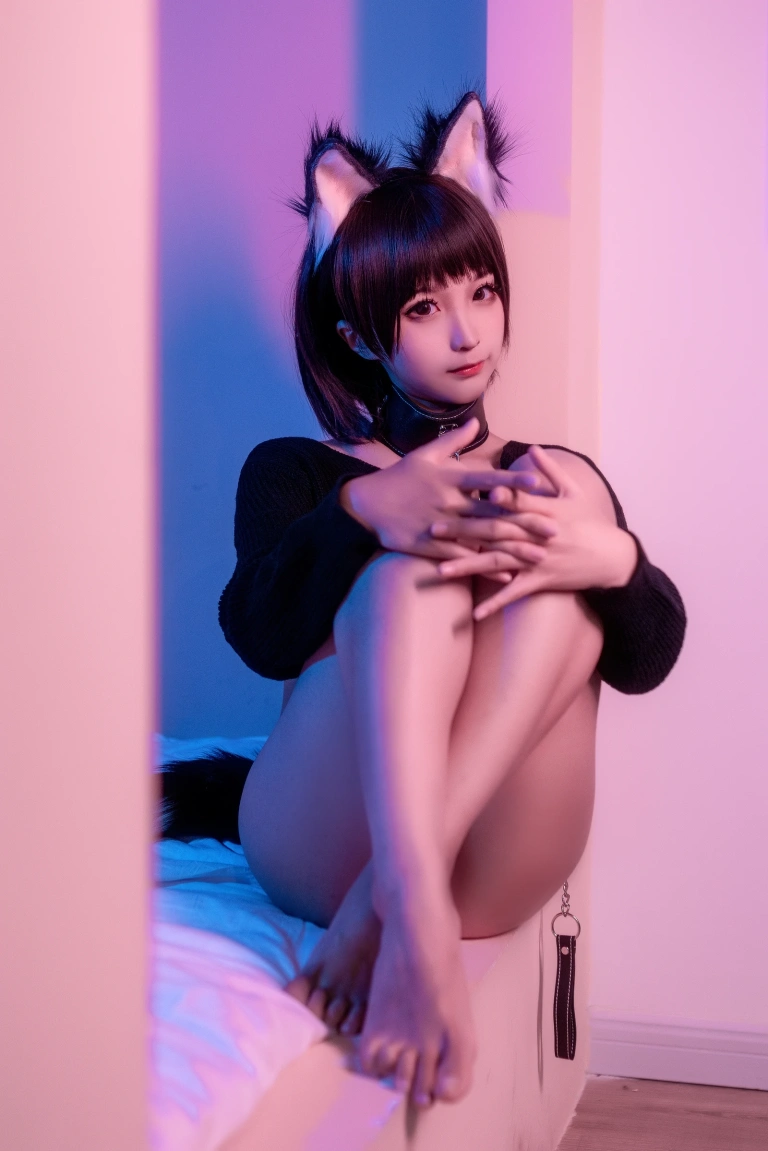 蠢沫沫《项圈》主题写真：40张全套美图