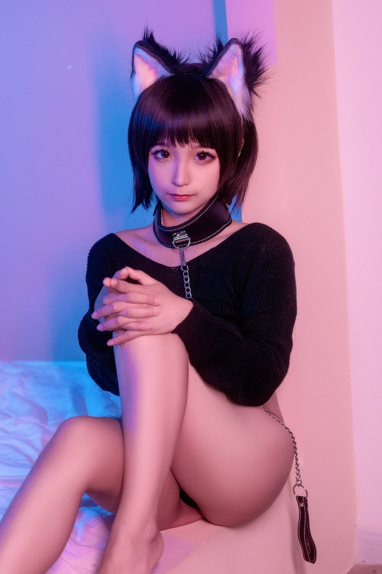 蠢沫沫《项圈》主题写真：40张全套美图