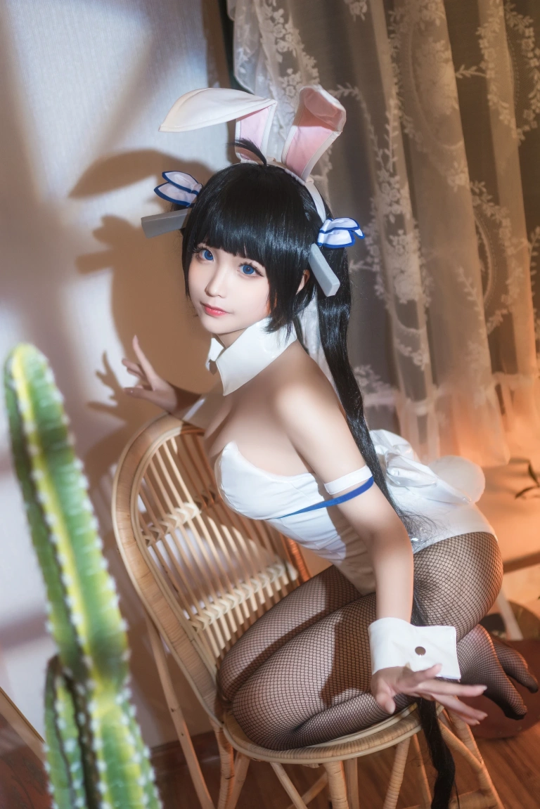 蠢沫沫《赫斯提亚兔女郎》主题写真：40张全套美图