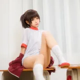 蠢沫沫《体操服红》主题写真：45张全套美图