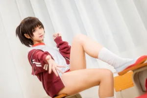 蠢沫沫《体操服红》主题写真：45张全套美图