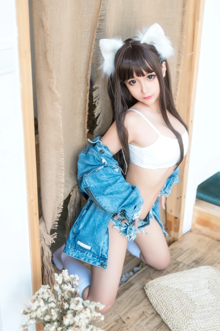 蠢沫沫《牛仔衣》主题写真：40张全套美图