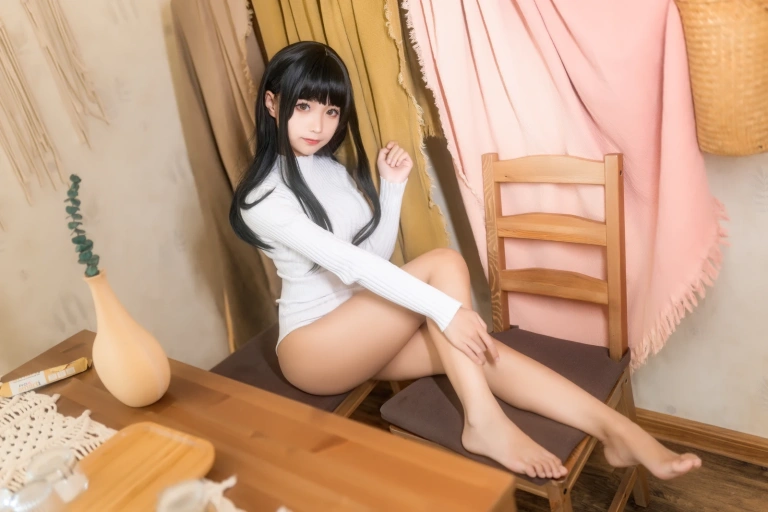 蠢沫沫《连体毛衣》主题写真：40张全套美图