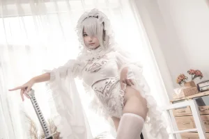 蠢沫沫《尼尔纪元 白花嫁》主题写真：20张全套美图