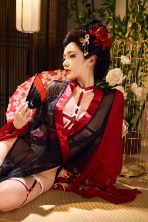 雯仔不讲道理《红袖添香》主题写真：61张全套美图，含4个视频