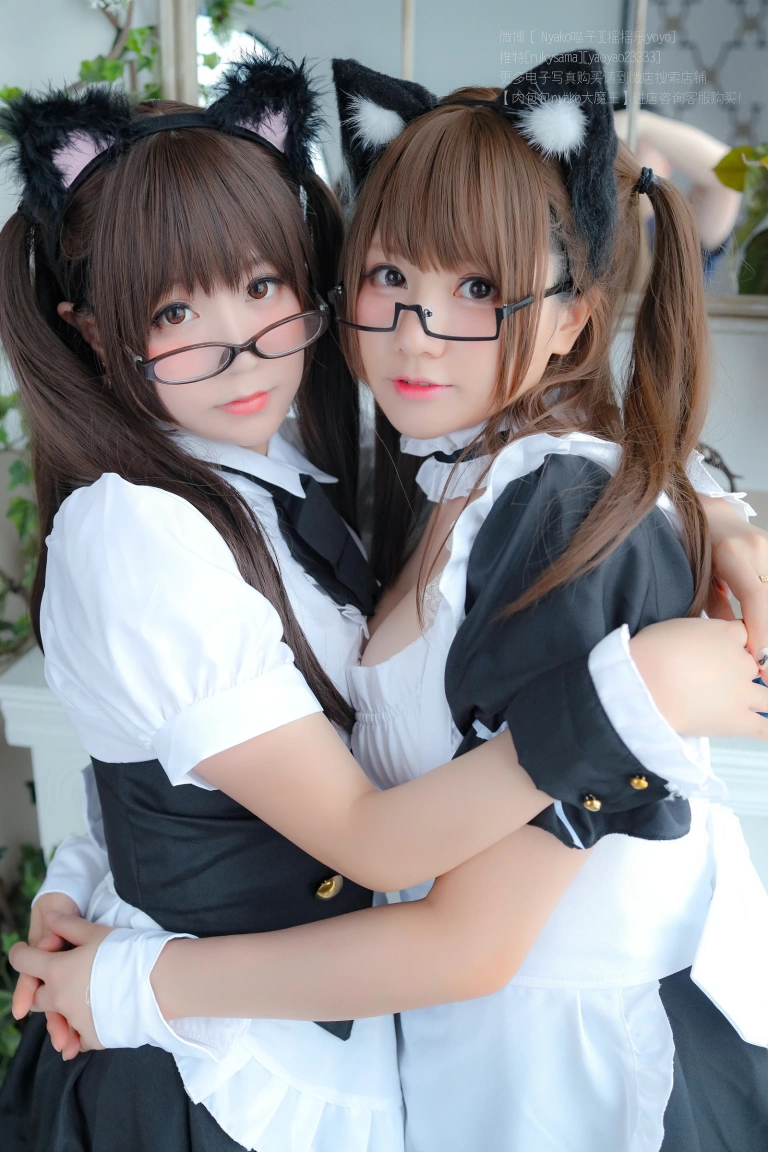 Nyako喵子&摇摇乐《双人女仆》主题写真：130张全套美图，含3个视频