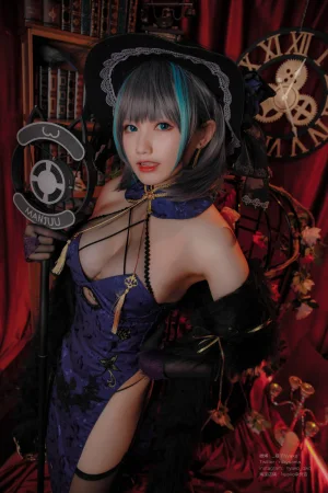 Nyako喵子《柴郡旗袍》主题写真：48张全套美图