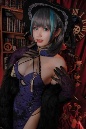 Nyako喵子《柴郡旗袍》主题写真：48张全套美图