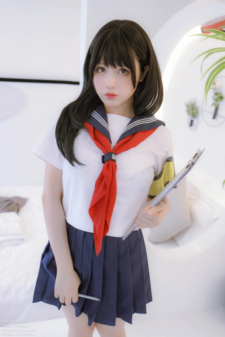 Nyako喵子《风纪委员》主题写真：85张全套美图，含1个视频