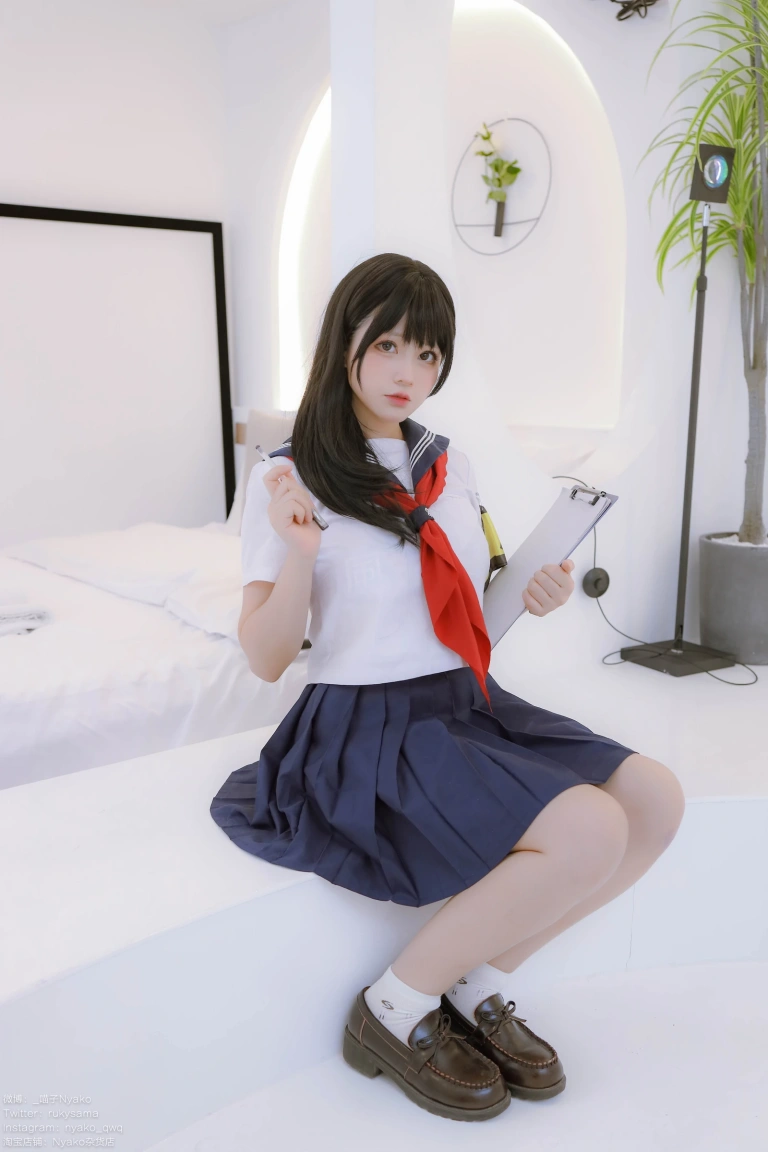 Nyako喵子《风纪委员》主题写真：85张全套美图，含1个视频
