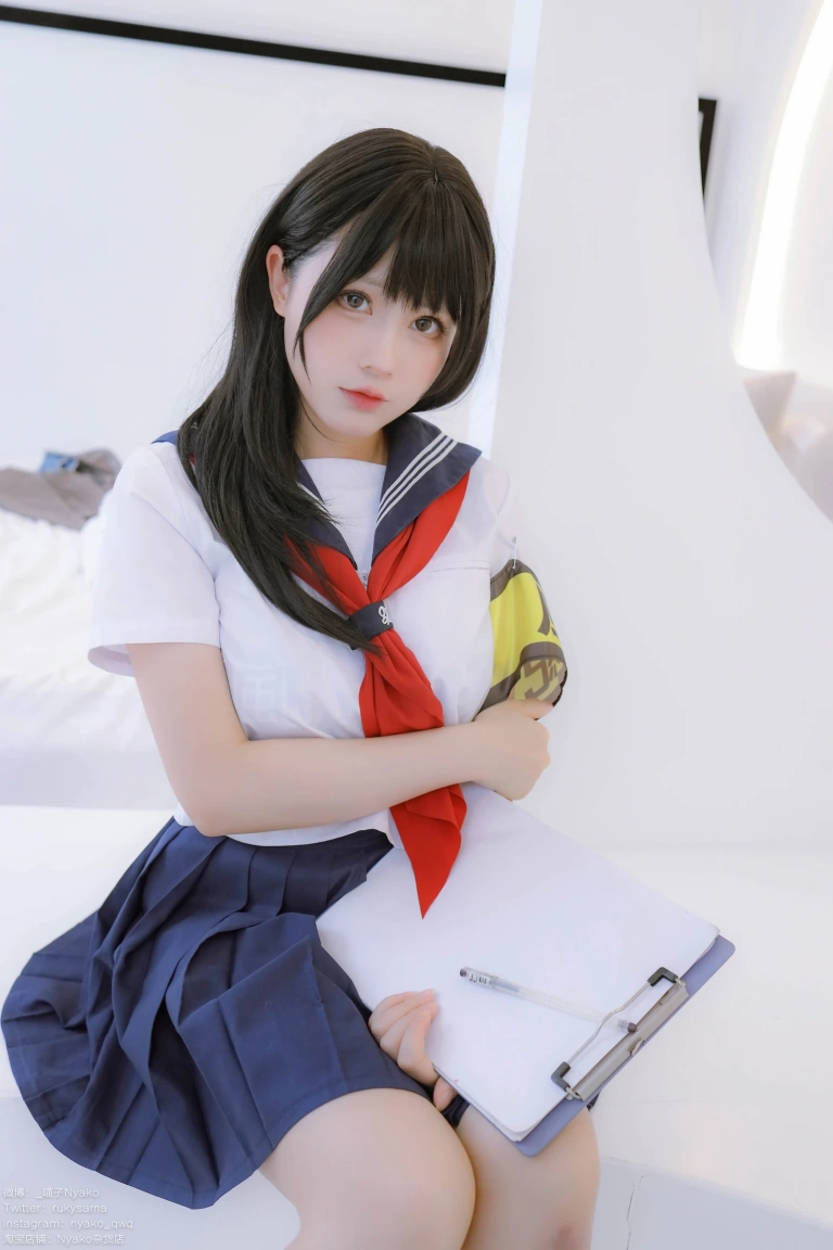 Nyako喵子《风纪委员》主题写真：85张全套美图，含1个视频